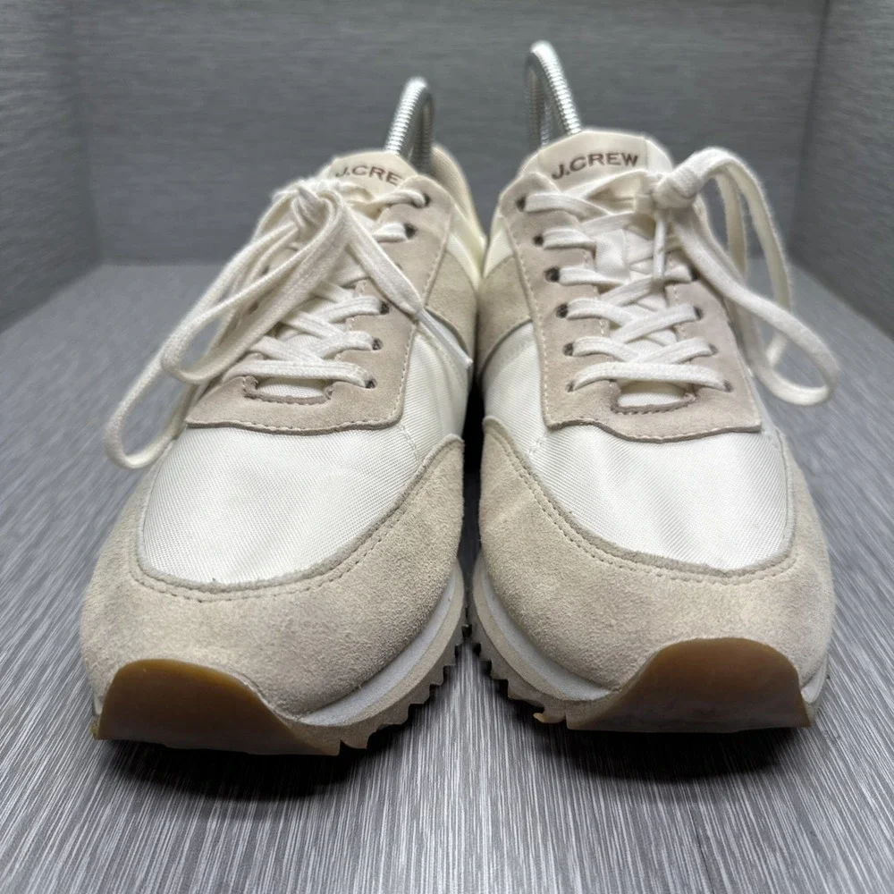 J Crew Trainers Womens 7.5 Beige‎ Retro Sneakers Minimalist Neutral